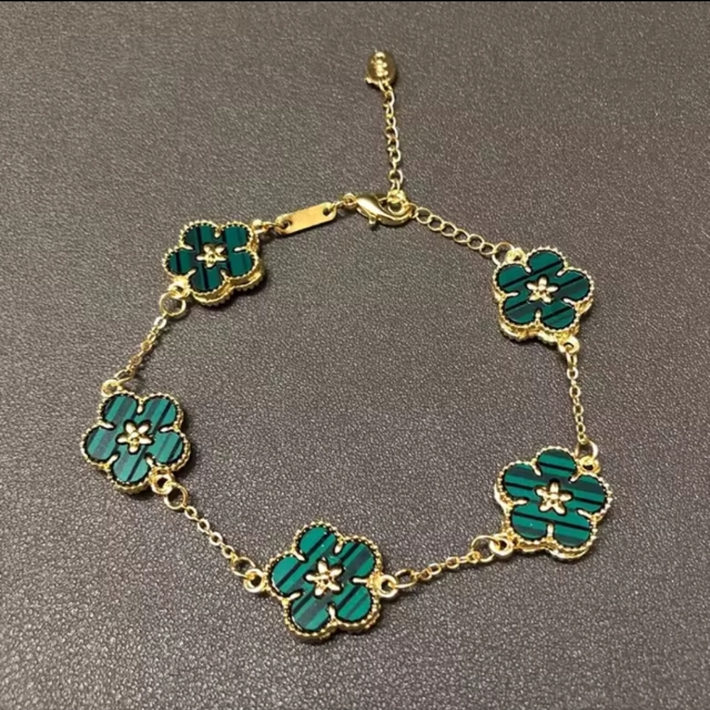 Plum Blossom Five Leaf Flower Fritillaria Double-Sided Adjustable Bracel… - Picture 3 of 8